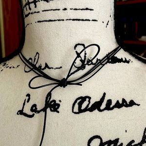 Black thin layered adjustable choker